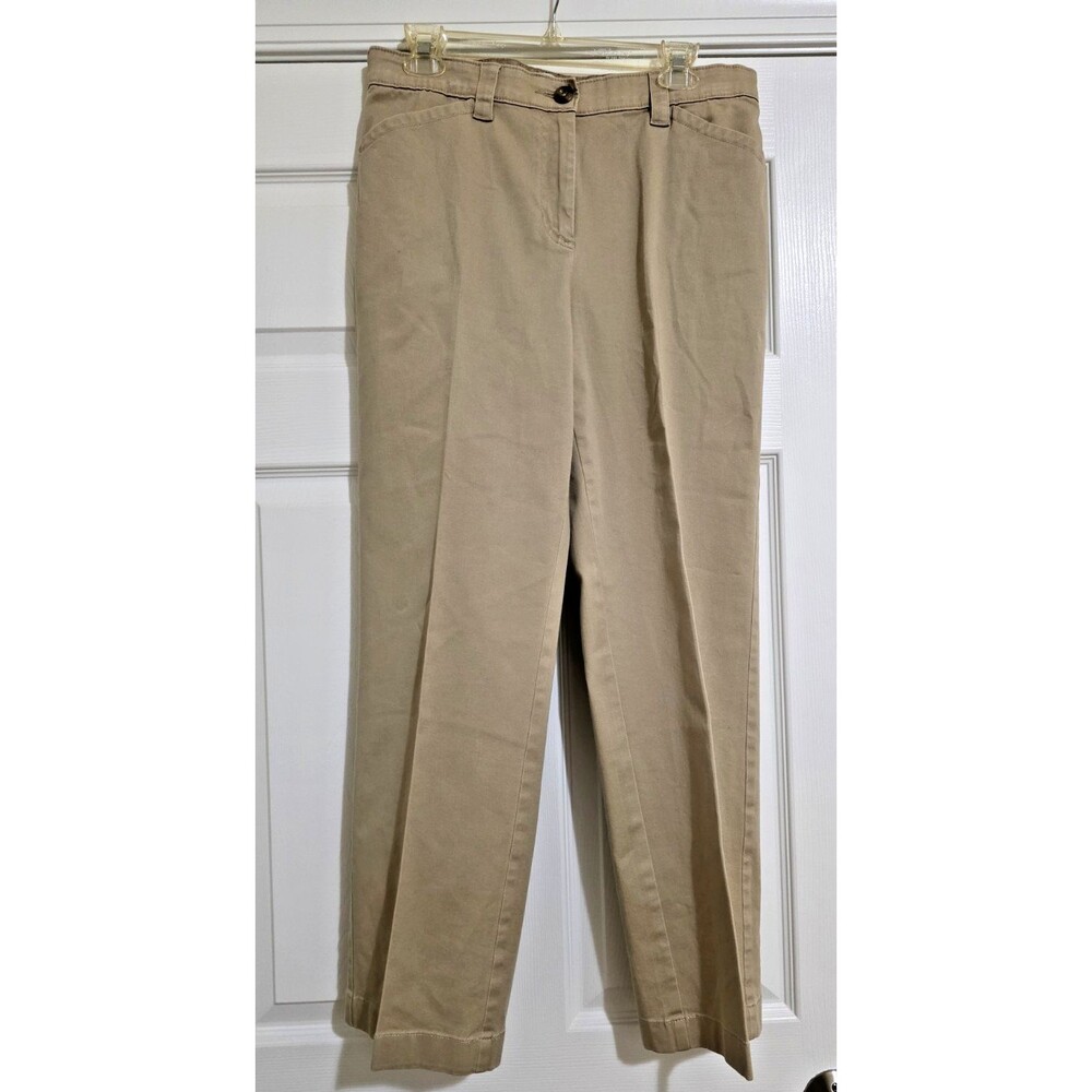 LL Bean Beige Sz 12 Classic Fit Khaki Pants Slacks Pockets 277330